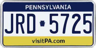 PA license plate JRD5725
