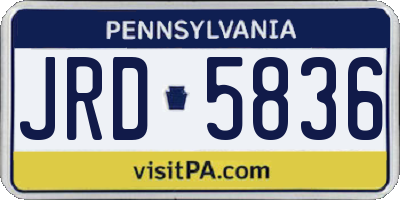 PA license plate JRD5836