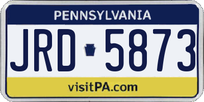 PA license plate JRD5873