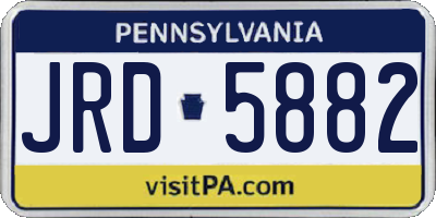 PA license plate JRD5882