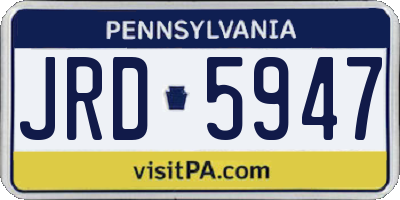 PA license plate JRD5947