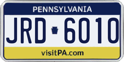 PA license plate JRD6010