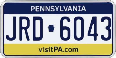 PA license plate JRD6043
