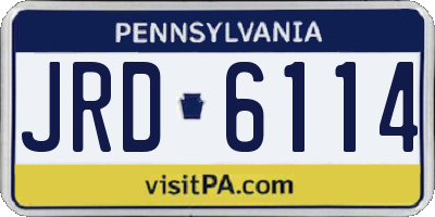 PA license plate JRD6114