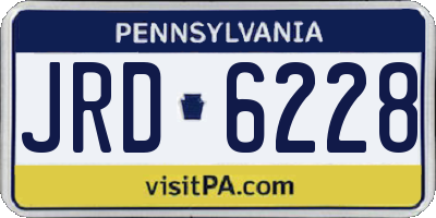 PA license plate JRD6228