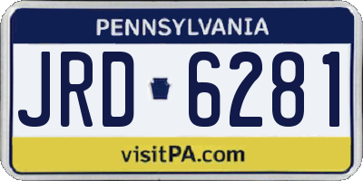 PA license plate JRD6281