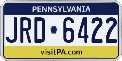 PA license plate JRD6422