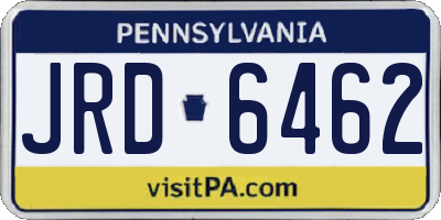 PA license plate JRD6462