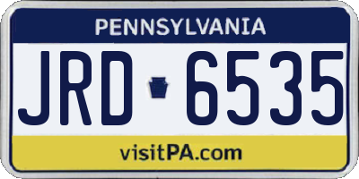 PA license plate JRD6535