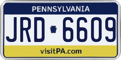 PA license plate JRD6609