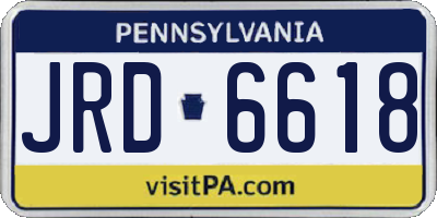 PA license plate JRD6618