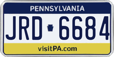 PA license plate JRD6684