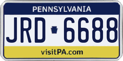 PA license plate JRD6688
