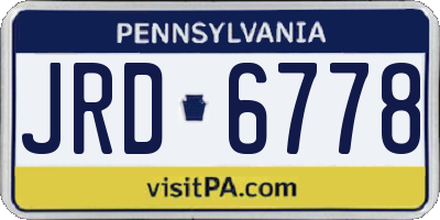 PA license plate JRD6778