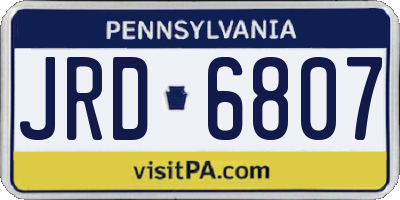 PA license plate JRD6807