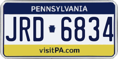 PA license plate JRD6834