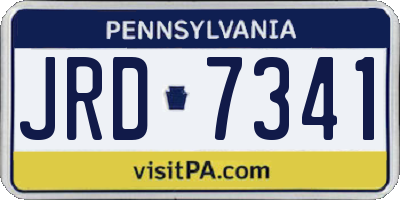 PA license plate JRD7341