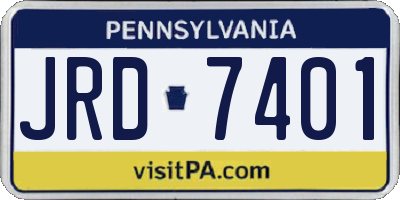 PA license plate JRD7401