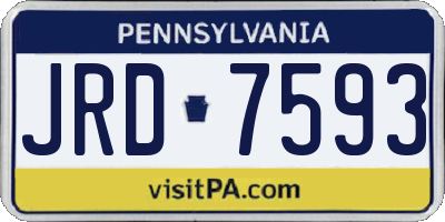 PA license plate JRD7593