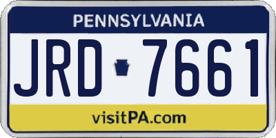 PA license plate JRD7661