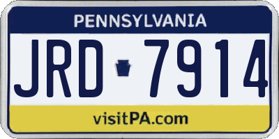 PA license plate JRD7914