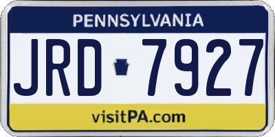 PA license plate JRD7927