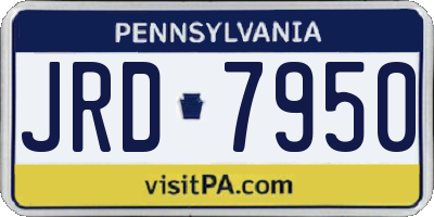 PA license plate JRD7950