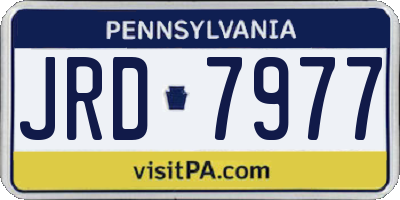 PA license plate JRD7977