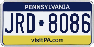 PA license plate JRD8086