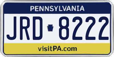 PA license plate JRD8222