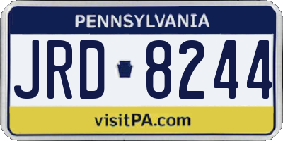 PA license plate JRD8244