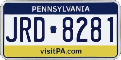 PA license plate JRD8281
