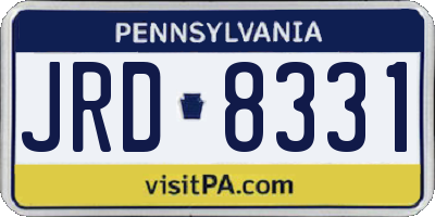 PA license plate JRD8331