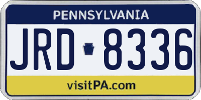 PA license plate JRD8336