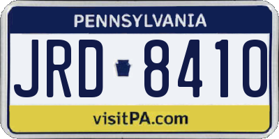 PA license plate JRD8410