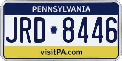 PA license plate JRD8446