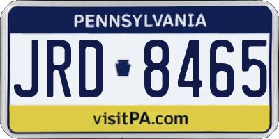 PA license plate JRD8465