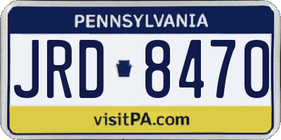 PA license plate JRD8470