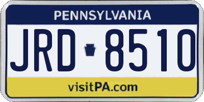 PA license plate JRD8510
