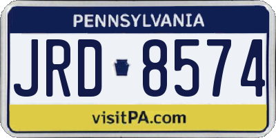 PA license plate JRD8574