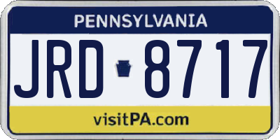 PA license plate JRD8717