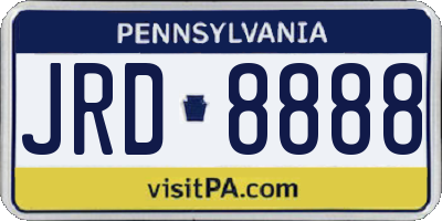 PA license plate JRD8888