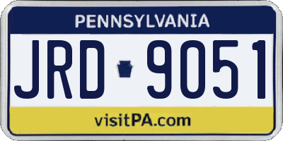 PA license plate JRD9051