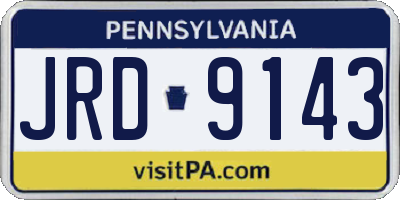 PA license plate JRD9143
