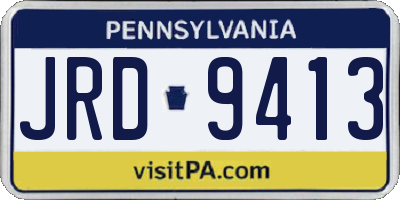 PA license plate JRD9413