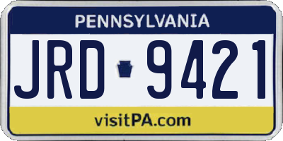 PA license plate JRD9421