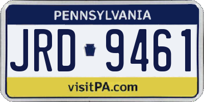 PA license plate JRD9461