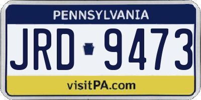 PA license plate JRD9473
