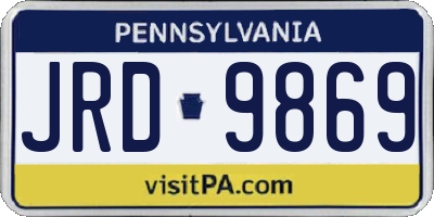 PA license plate JRD9869