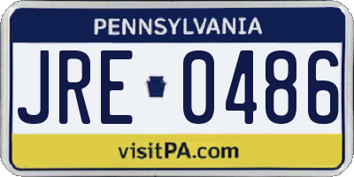 PA license plate JRE0486
